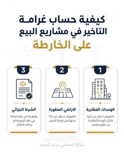 كيفية حساب غرامة التاخير في مشاريع البيع على الخارطة
